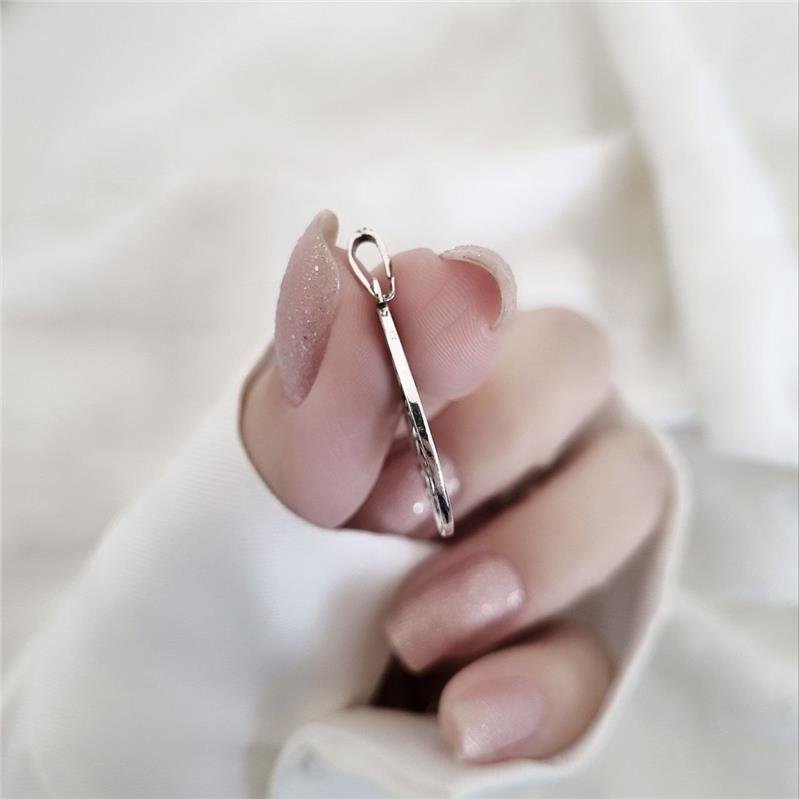 PINGENTE PRATA 925 NOSSA SENHORA APARECIDA OVAL CRAVEJADA