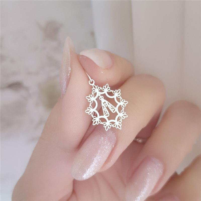 PINGENTE PRATA 925 NOSSA SENHORA APARECIDA TRABALHADO VAZADO