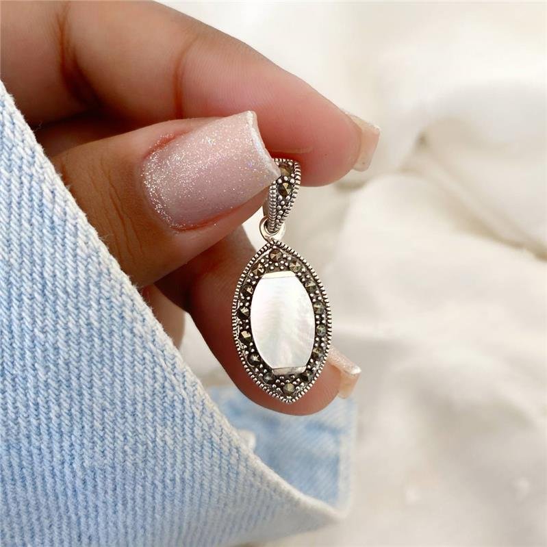 PINGENTE PRATA 925 OLHO COM PEDRA NATURAL