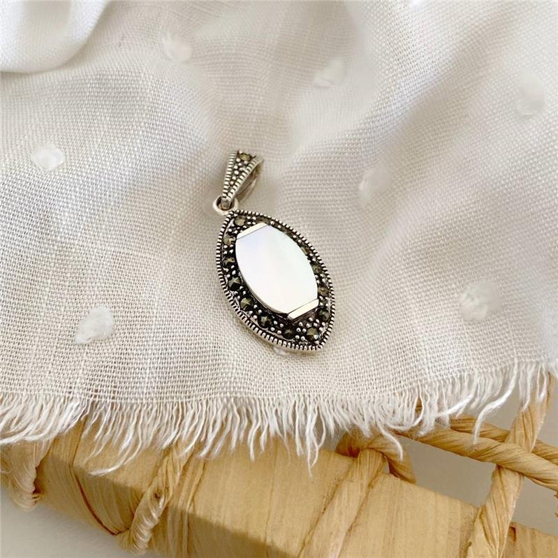 PINGENTE PRATA 925 OLHO COM PEDRA NATURAL