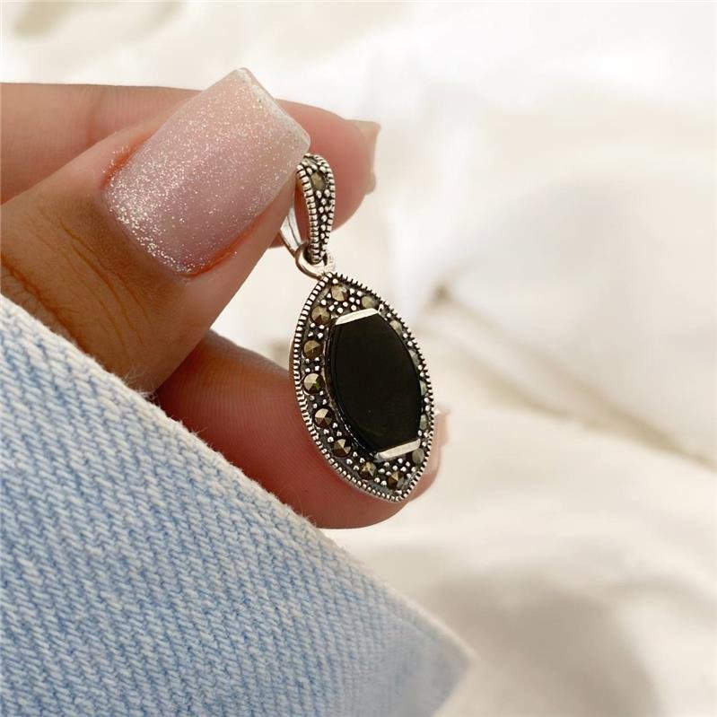 PINGENTE PRATA 925 OLHO COM PEDRA NATURAL