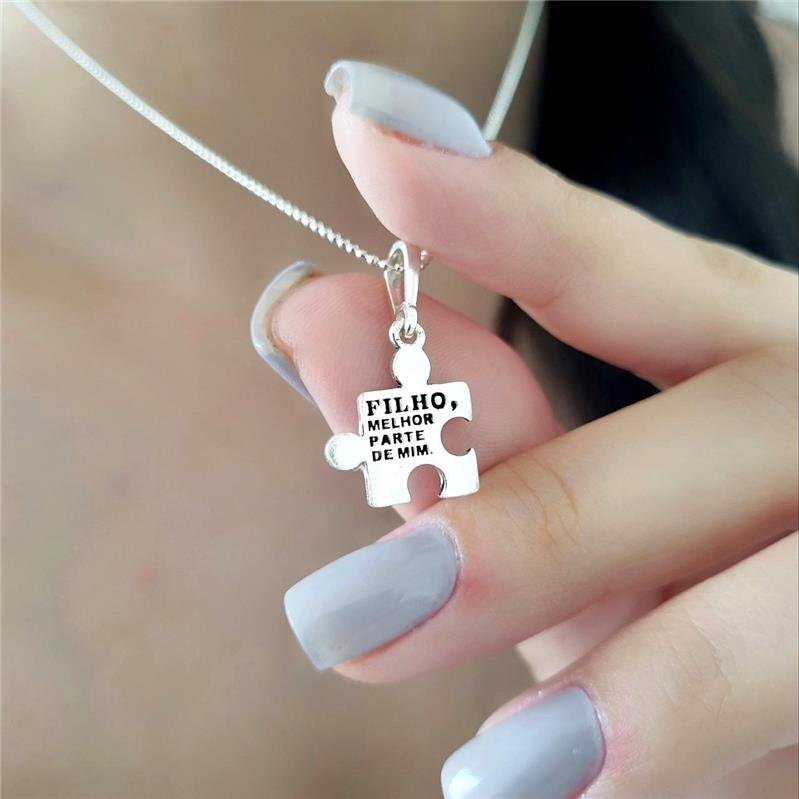 PINGENTE PRATA 925 PEÇA QUEBRA-CABEÇA FILHO MENINO