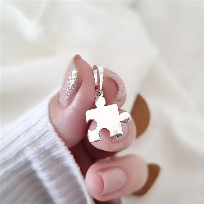 PINGENTE PRATA 925 PEÇA QUEBRA-CABEÇA FILHO MENINO