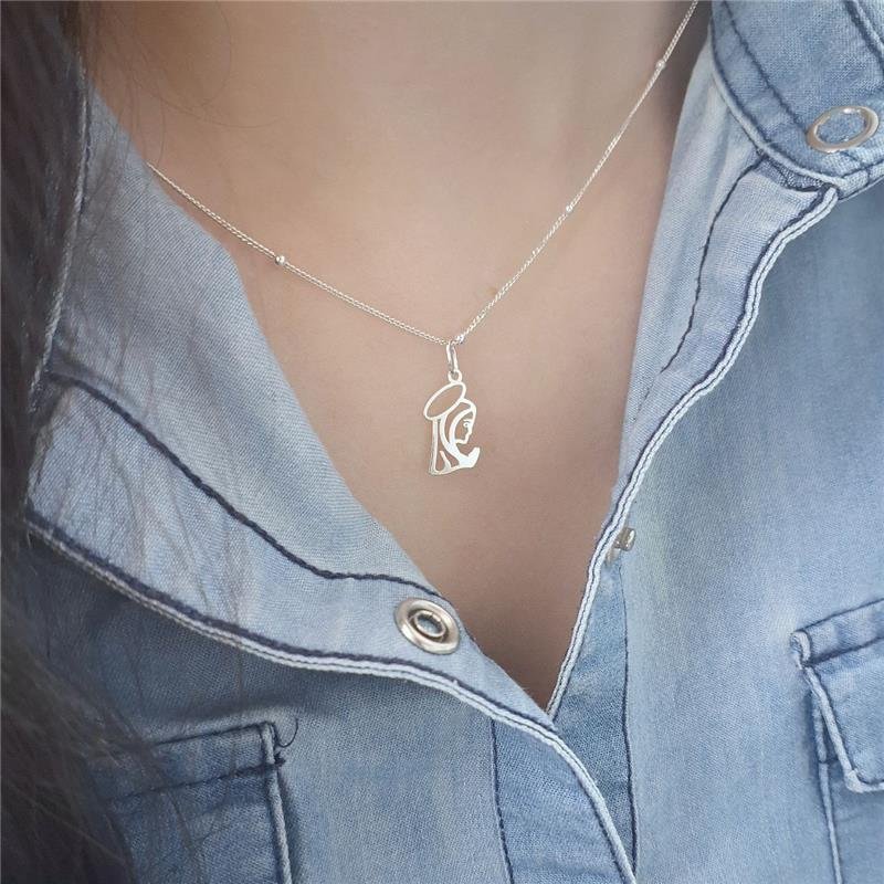 PINGENTE PRATA 925 PERFIL NOSSA SENHORA VAZADO