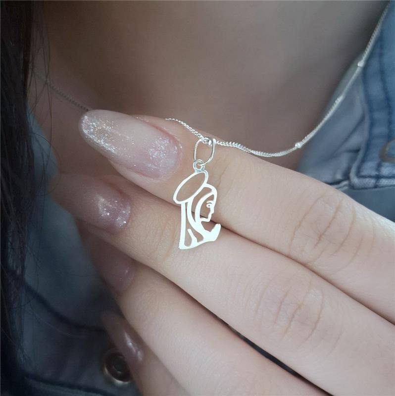PINGENTE PRATA 925 PERFIL NOSSA SENHORA VAZADO