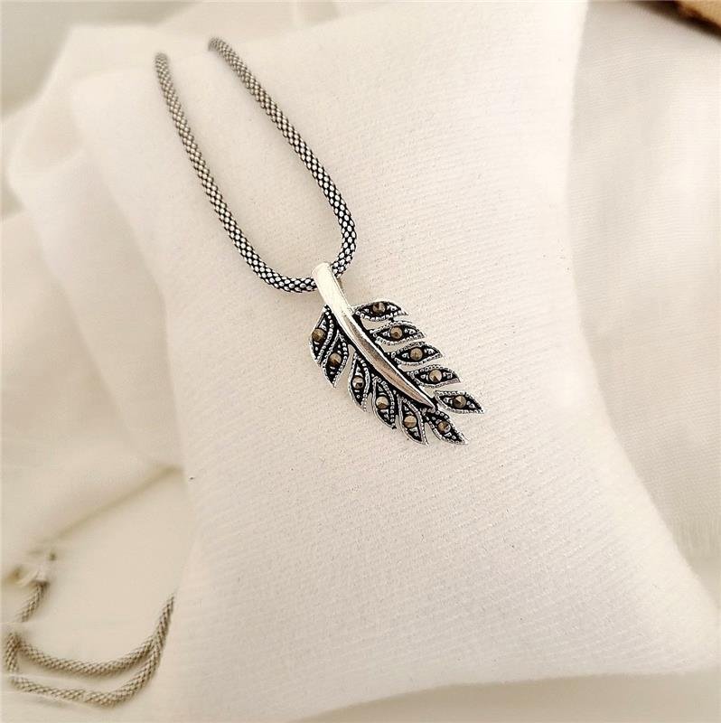 PINGENTE PRATA 925 RAMO FOLHAS CRAVEJADA