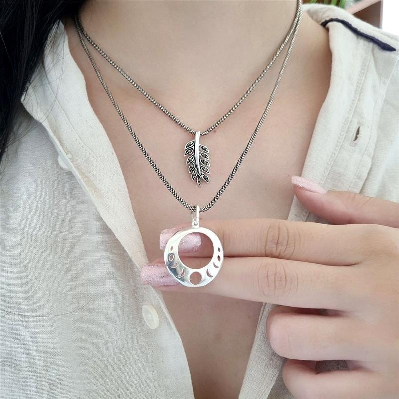 PINGENTE PRATA 925 REDONDO FASES DA LUA