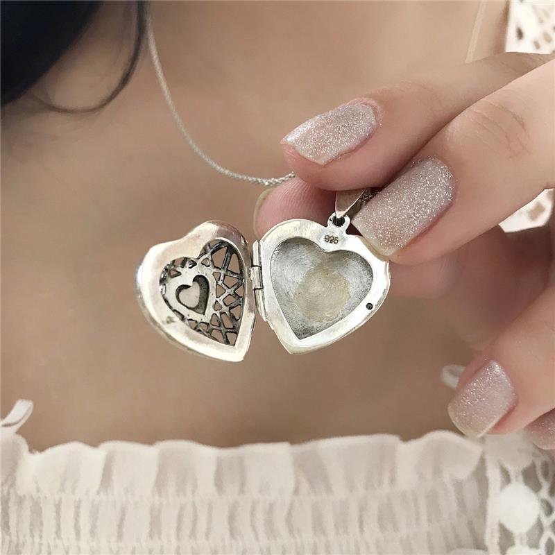 PINGENTE PRATA 925 RELICÁRIO CORAÇÃO