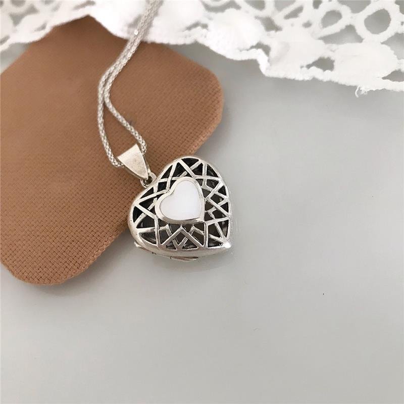 PINGENTE PRATA 925 RELICÁRIO CORAÇÃO