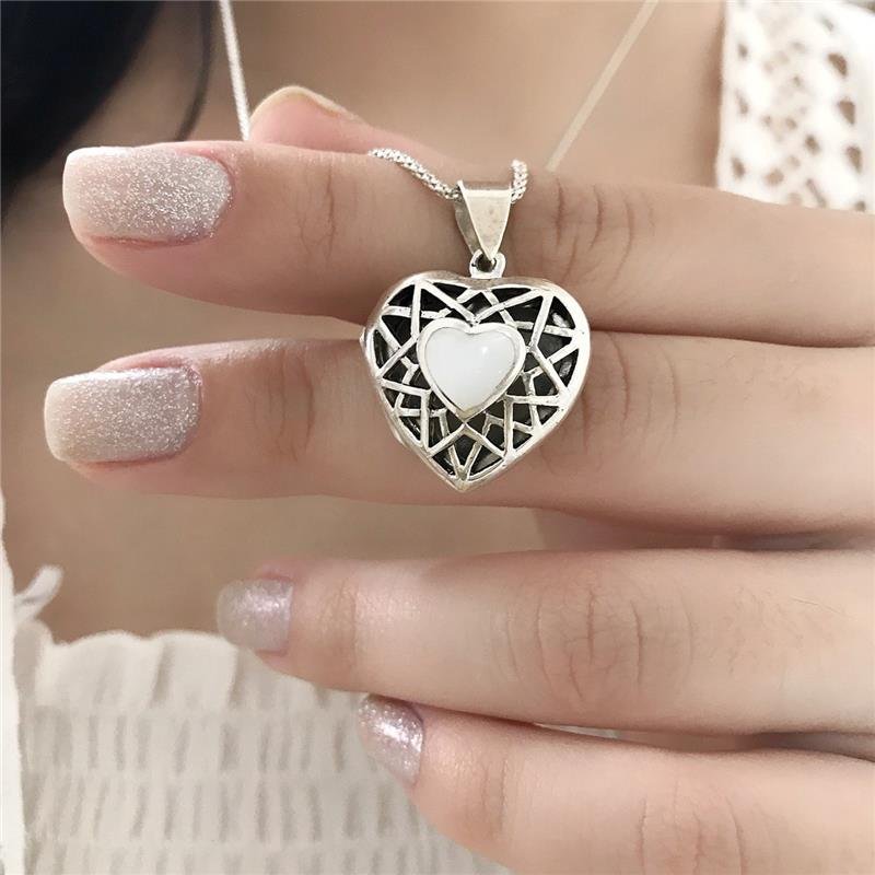 PINGENTE PRATA 925 RELICÁRIO CORAÇÃO