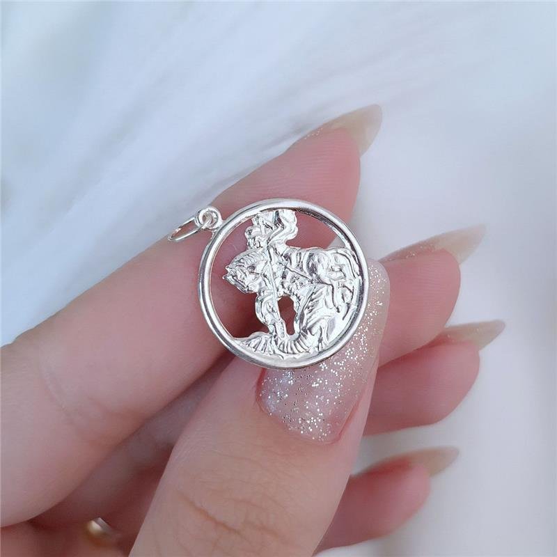 PINGENTE PRATA 925 SÃO JORGE MEDALHA VAZADA