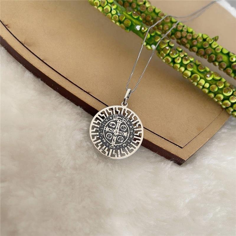 PINGENTE PRATA BALI 925 MEDALHA DE SÃO BENTO