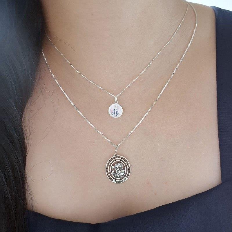 PINGENTE PRATA BALI 925 MEDALHA SAO BENTO