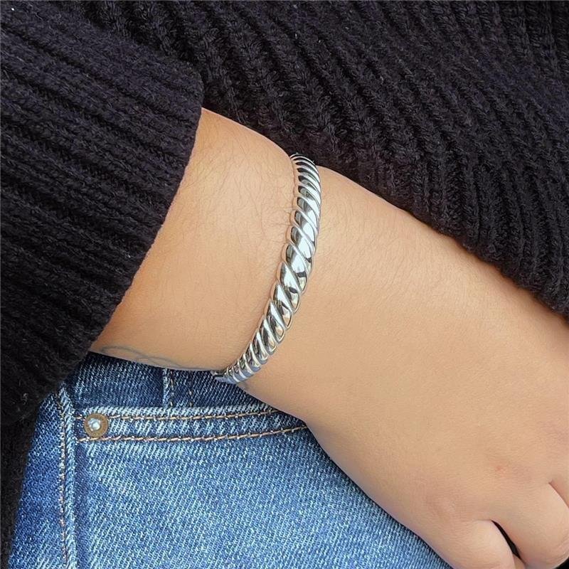 PULSEIRA AÇO INOX BRACELETE TRANÇADO