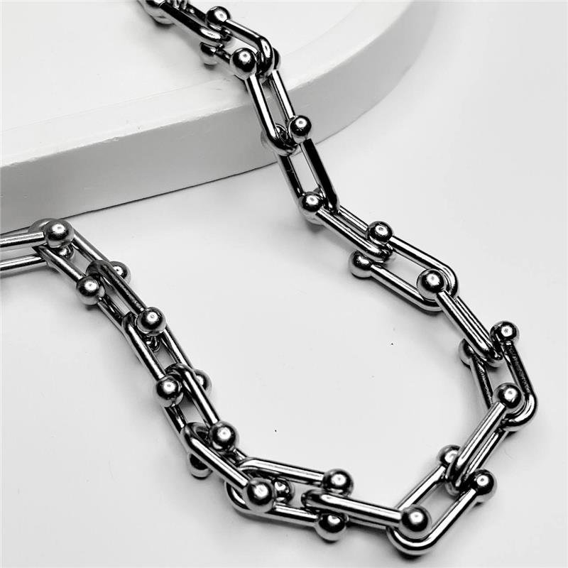 PULSEIRA AÇO INOX ELOS COM BOLINHAS