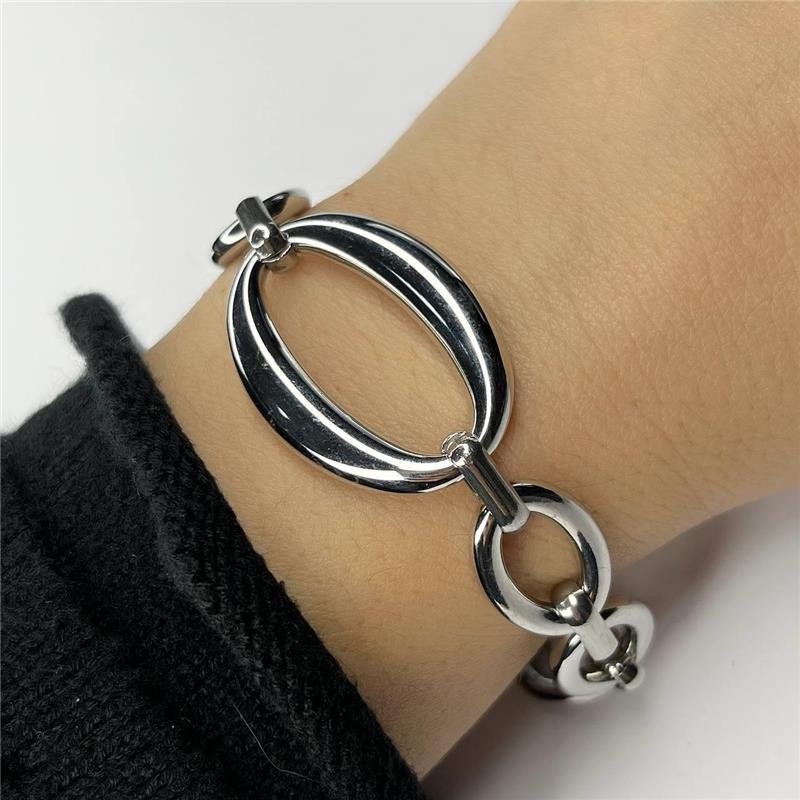 PULSEIRA AÇO INOX ELOS VAZADOS