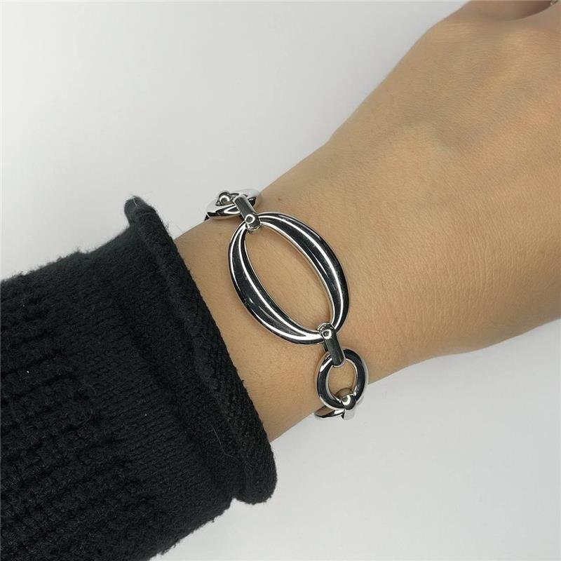 PULSEIRA AÇO INOX ELOS VAZADOS