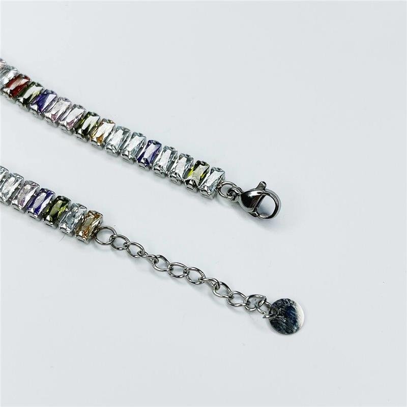 PULSEIRA AÇO INOX RIVIERA ZIRCÔNIAS COLORIDAS