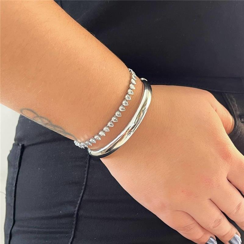 PULSEIRA AÇO INOX RIVIERA ZIRCÔNIAS GOTAS