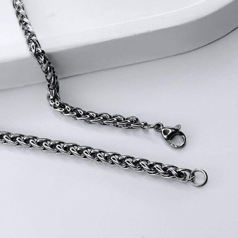 PULSEIRA AÇO INOX TRANÇADA MASCULINA