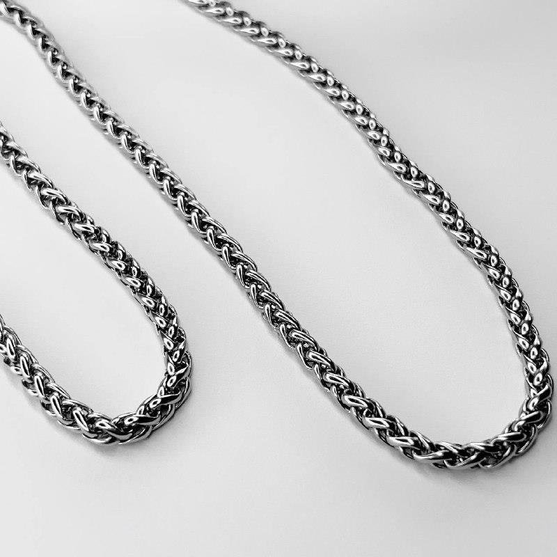 PULSEIRA AÇO INOX TRANÇADA MASCULINA