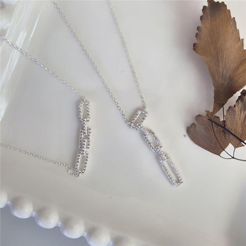 PULSEIRA PRATA 925 3 ELOS ZIRCÔNIA