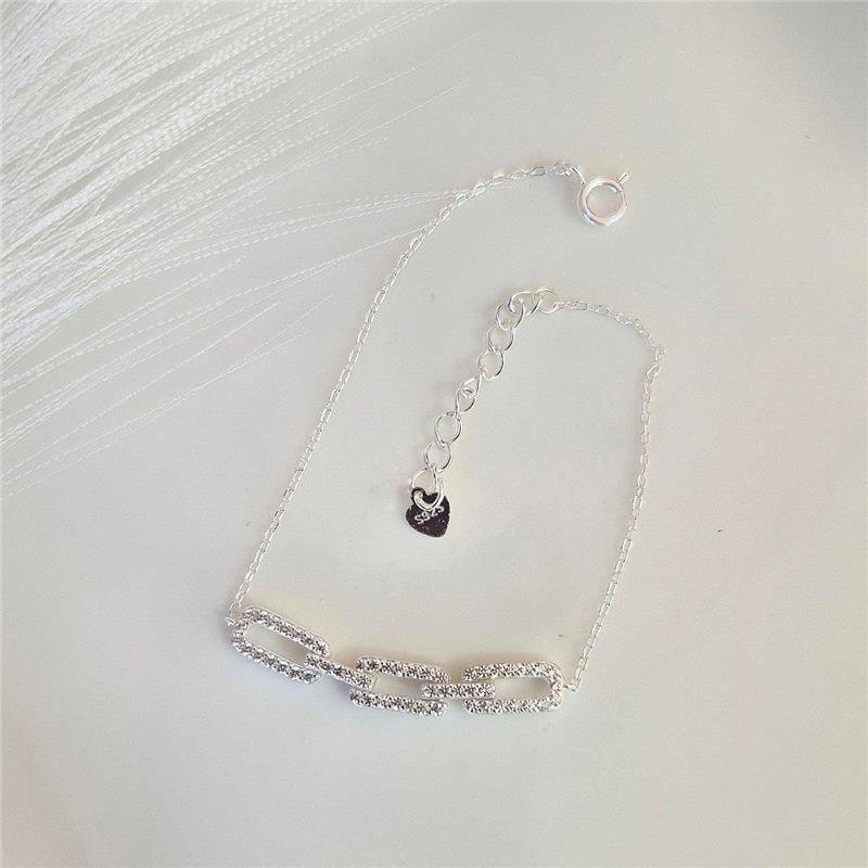 PULSEIRA PRATA 925 3 ELOS ZIRCÔNIA