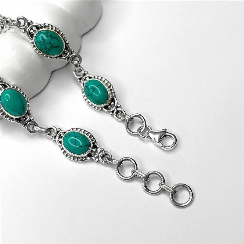 PULSEIRA PRATA 925 BALI PEDRA NATURAL OVAL
