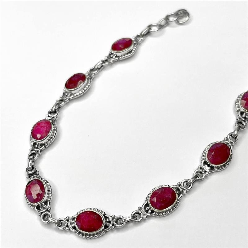 PULSEIRA PRATA 925 BALI PEDRA NATURAL OVAL