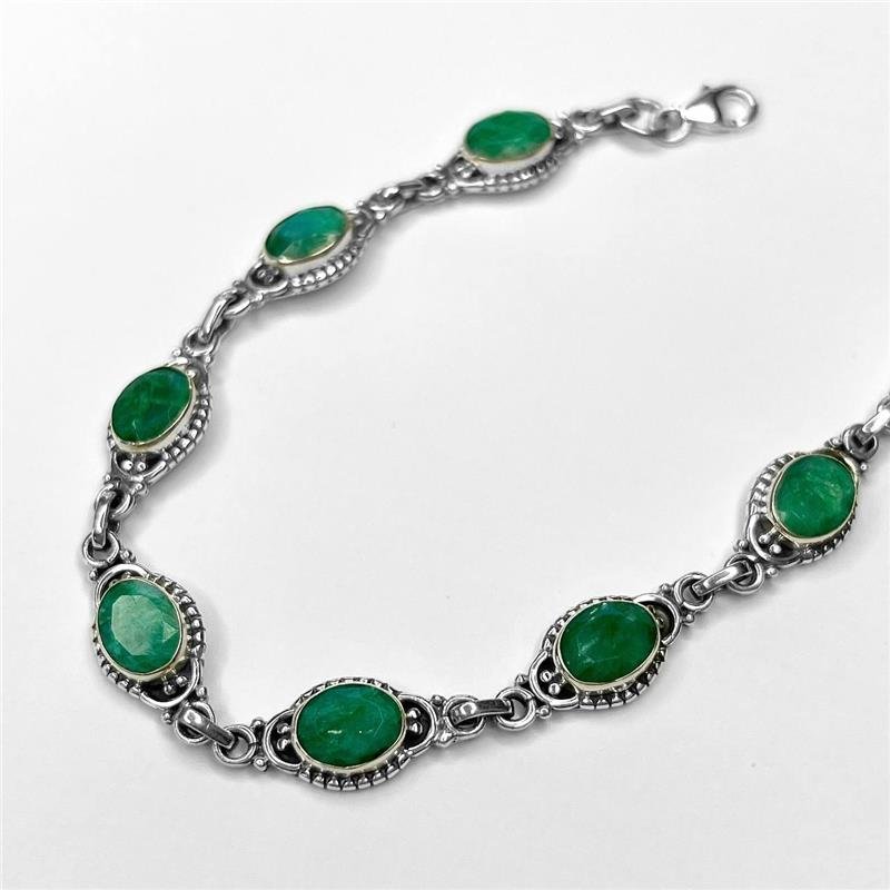 PULSEIRA PRATA 925 BALI PEDRA NATURAL OVAL