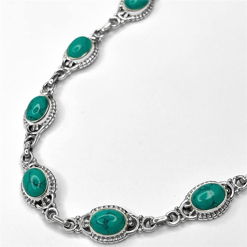 PULSEIRA PRATA 925 BALI PEDRA NATURAL OVAL