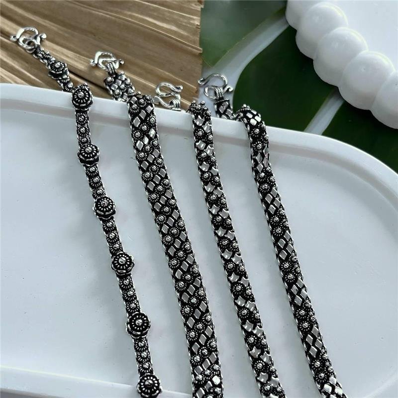 PULSEIRA PRATA 925 BALI PIKUN FLORES MAIORES E MENORES