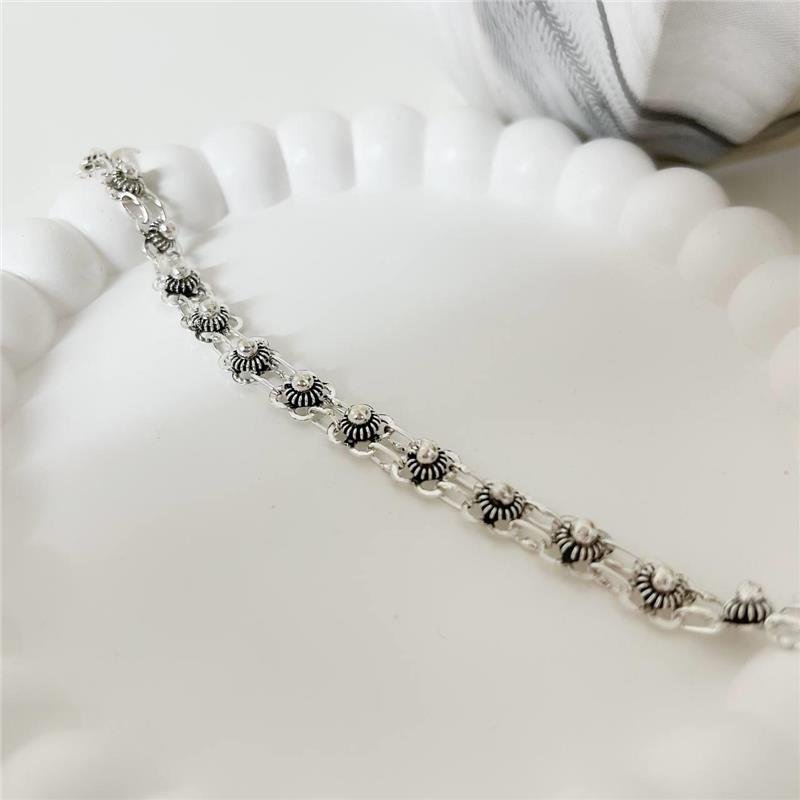 PULSEIRA PRATA 925 BALI PIKUN GOMOS FLORES BOLINHA