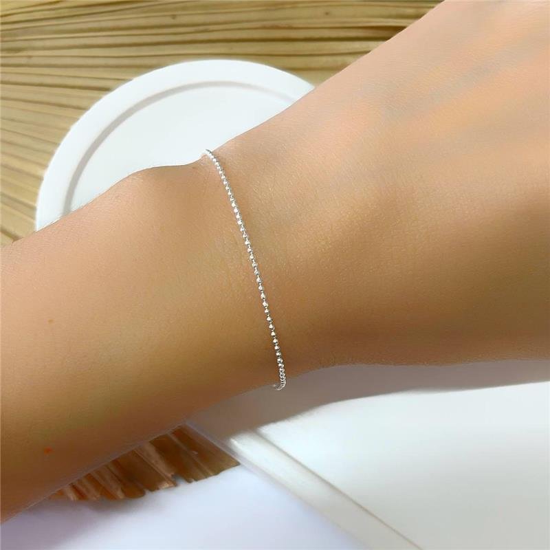 PULSEIRA PRATA 925 BOLINHAS 18 CM