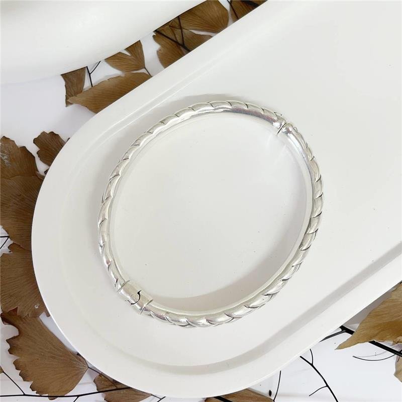 PULSEIRA PRATA 925 BRACELETE GOMOS TRANÇADA 