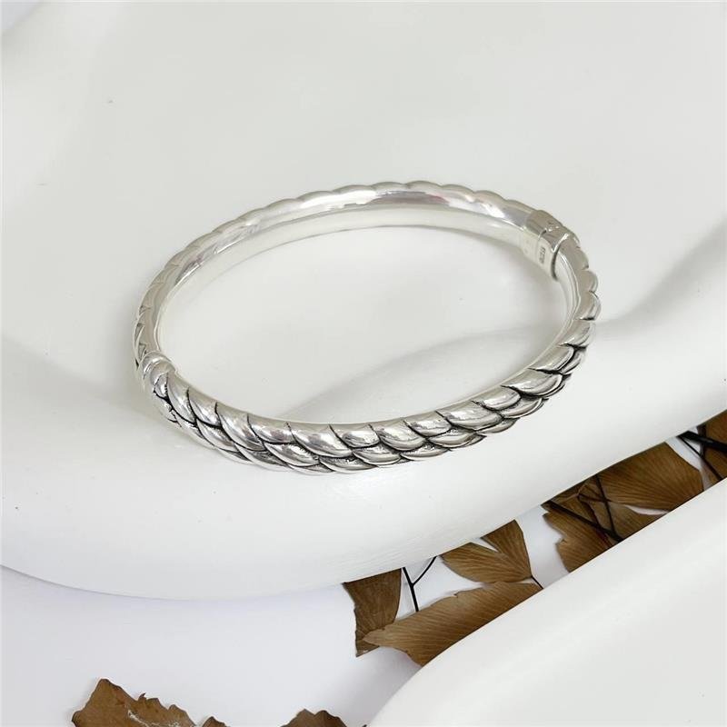 PULSEIRA PRATA 925 BRACELETE GOMOS TRANÇADA 