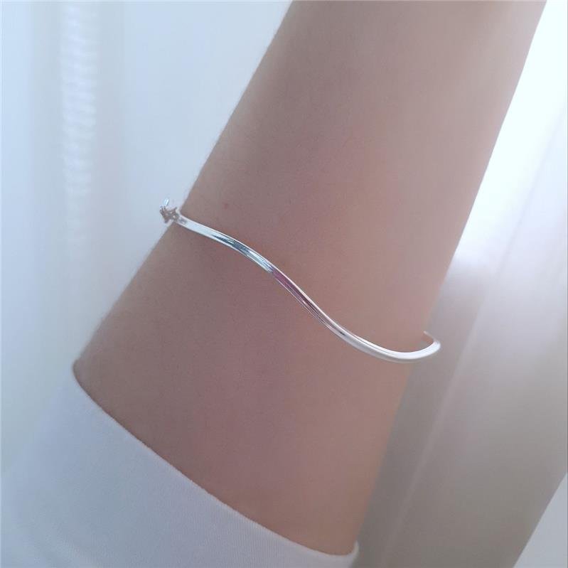 PULSEIRA PRATA 925 BRACELETE ONDULADO