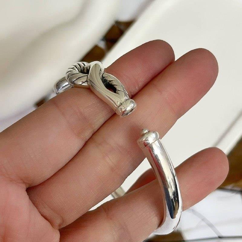 BRACELETE PRATA 925 VAZADO ENTRELAÇADO LISO TRABALHADO 