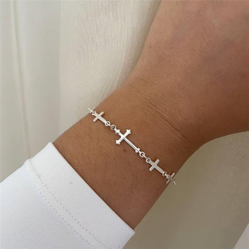 PULSEIRA PRATA 925 CINCO CRUZES