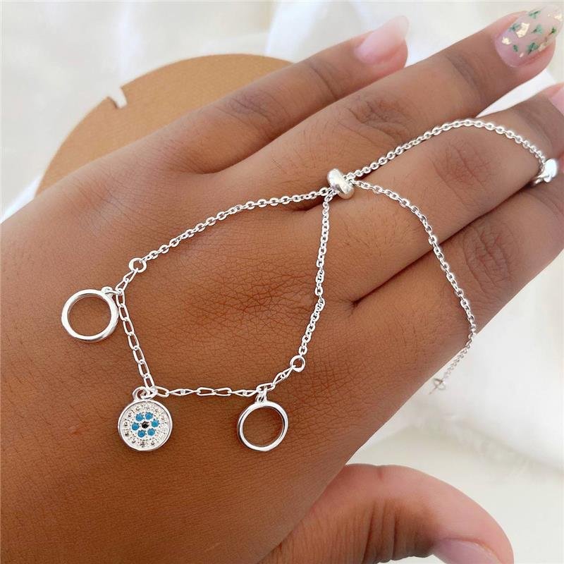 PULSEIRA PRATA 925 CÍRCULOS OLHO GREGO