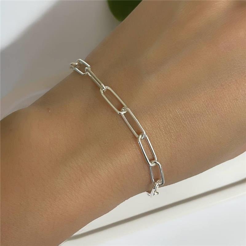 PULSEIRA PRATA 925 CONSAGRAÇÃO ELOS LARGOS