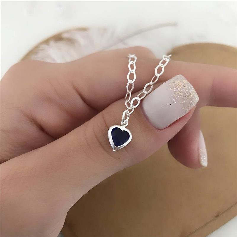 PULSEIRA PRATA 925 CORAÇÃO PEDRA COLORIDA