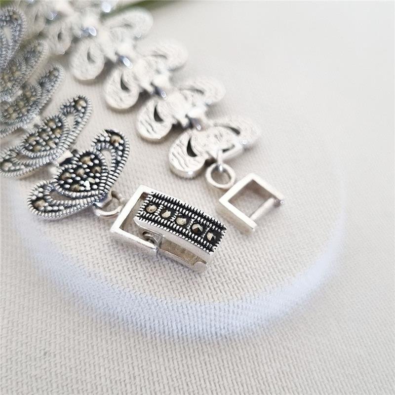 PULSEIRA PRATA 925 CORAÇÕES COM MACASSITAS