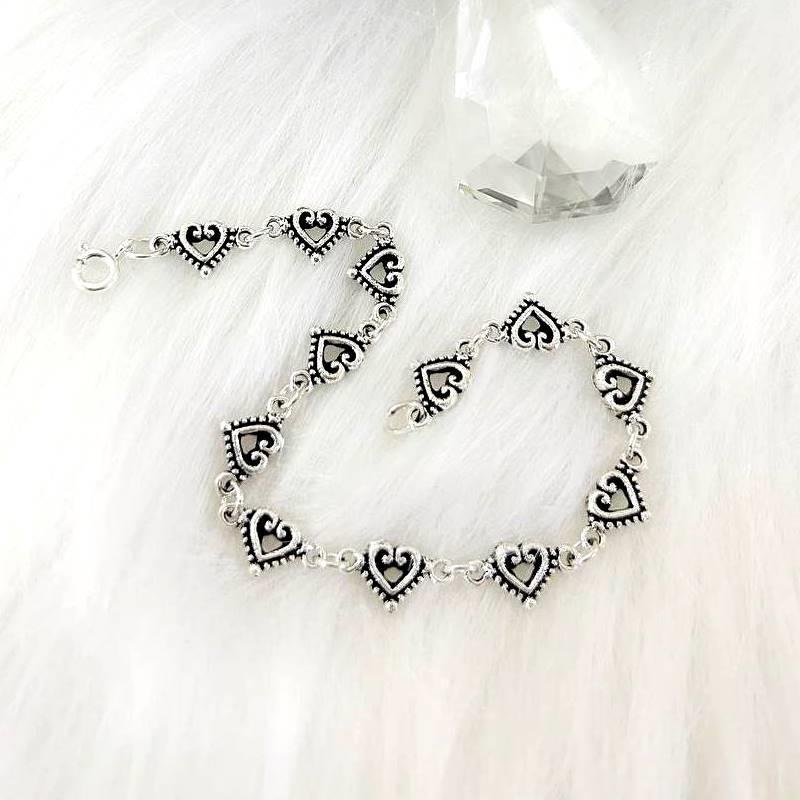 PULSEIRA PRATA 925 CORAÇÕES TRABALHADOS