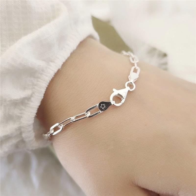 PULSEIRA PRATA 925 CORRENTE CADEIA CONSAGRAÇÃO 4MM