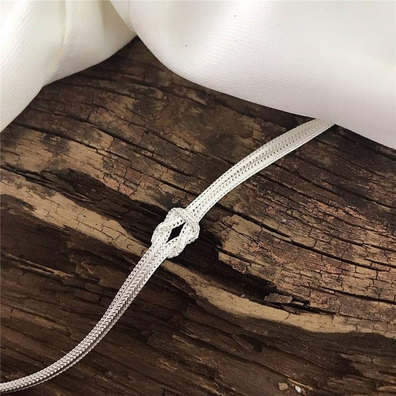 PULSEIRA PRATA 925 DOIS FIOS LAMINADOS NÓ