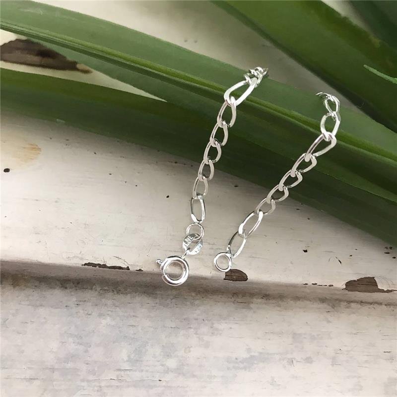 PULSEIRA PRATA 925 ELOS GROUMET 19 CM