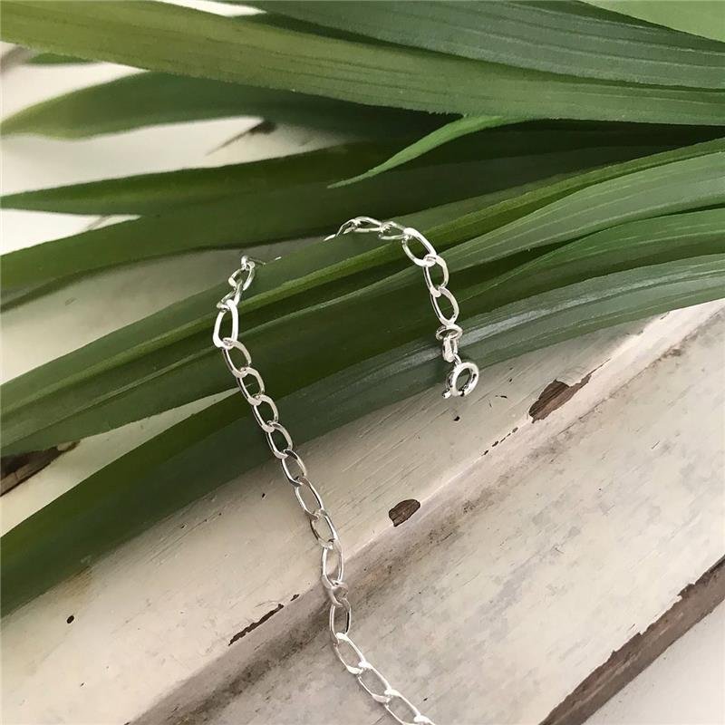 PULSEIRA PRATA 925 ELOS GROUMET 19 CM