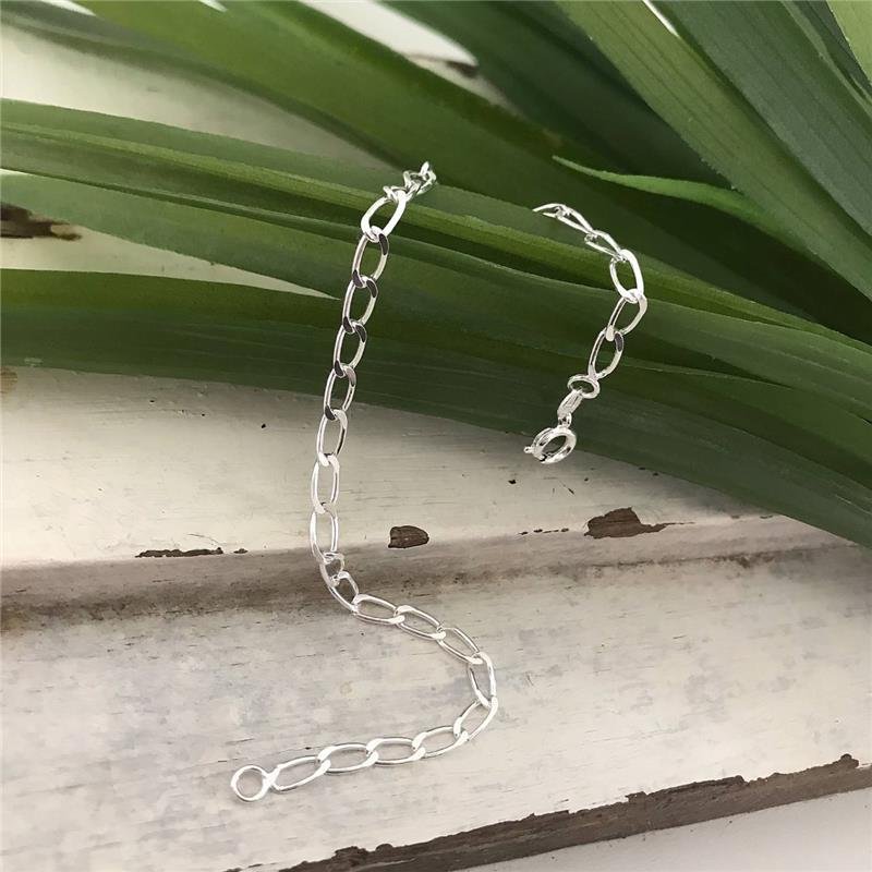 PULSEIRA PRATA 925 ELOS GROUMET 19 CM