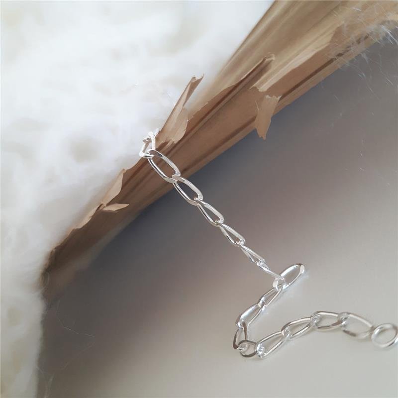 PULSEIRA PRATA 925 ELOS GROUMET 21 CM